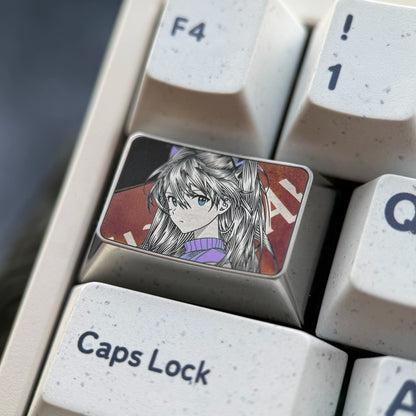 EVA series, 1.5U/TAB titanium alloy finely carved personalized keycaps, anime culture creative peripheral mechanical keyboard metal decorative keycaps