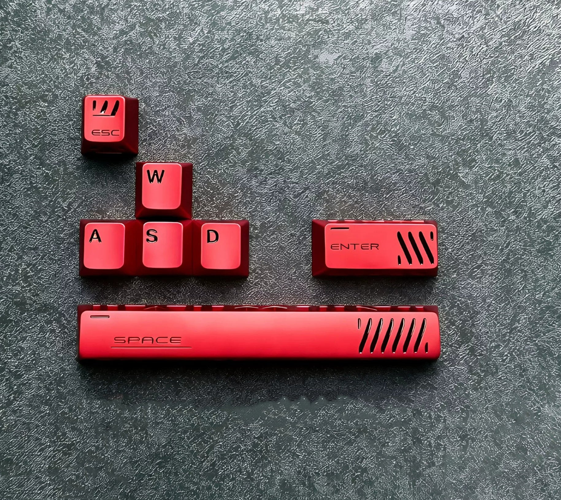 Aluminum alloy hollow design, anodized corrosion-resistant, WASD/directional keys, mechanical keyboard metal replacement set, keyboard decorative keycaps
