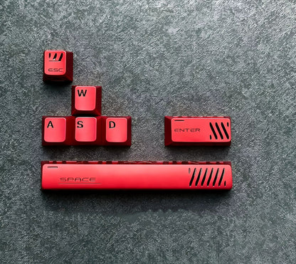 Aluminum alloy hollow design, anodized corrosion-resistant, WASD/directional keys, mechanical keyboard metal replacement set, keyboard decorative keycaps