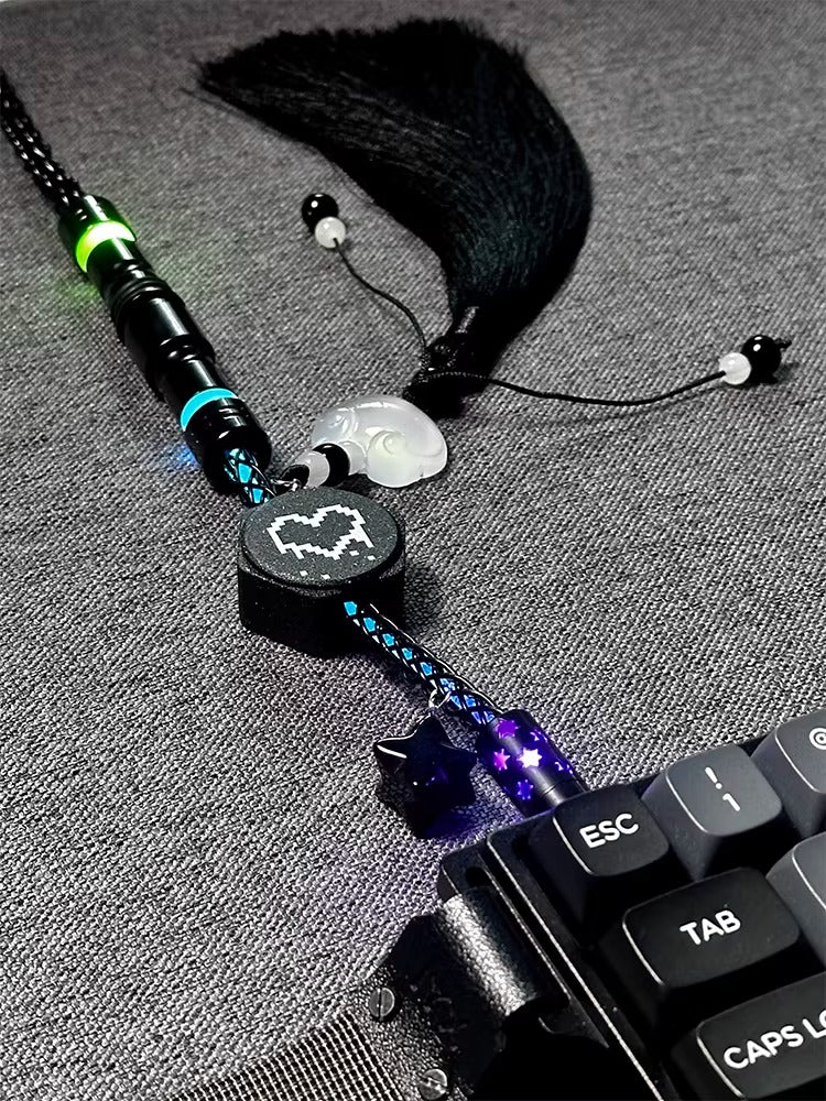 Single crystal copper aviation plug custom data cable ink RGB Glacier/Colorful 8K e-sports mechanical keyboard data cable