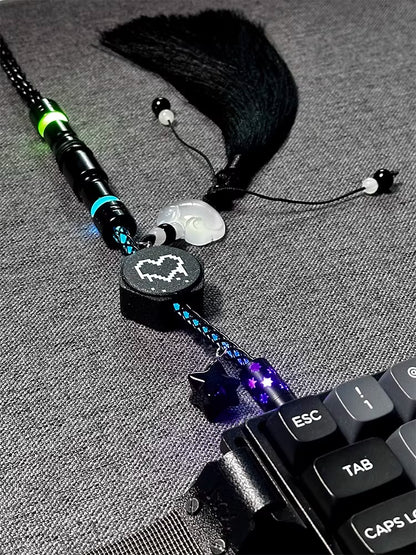 Single crystal copper aviation plug custom data cable ink RGB Glacier/Colorful 8K e-sports mechanical keyboard data cable