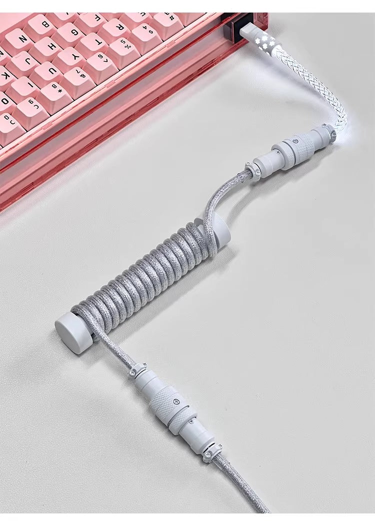 Three segment illuminated aviation plug cable customized keyboard cable 8k customized keyboard data cable