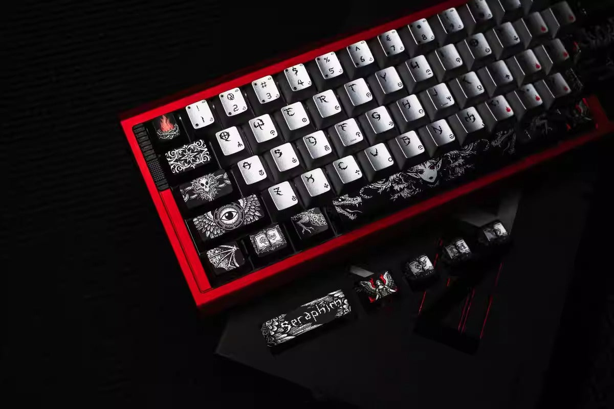 Fallen Angel Theme Design Keycap Metal Paint Pearl Paint Craftsmanship PBT Material Original Factory High Heat Sublimation Craftsmanship High Beauty Customization Personalized Keycap Set
