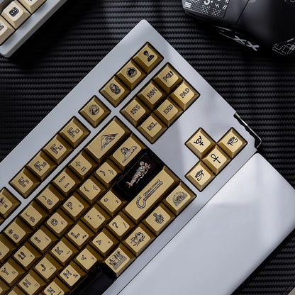 Mysterious Egypt, Metal Gloss PBT Material Personalized Keycap Set, Mechanical Keyboard Theme Design Decorative Keycap Set