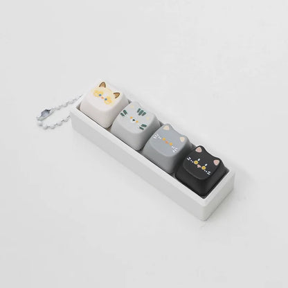 Cute cat switch tester, keycap keychain, cat themed keycap switch mechanical keyboard creative peripheral cultural products.