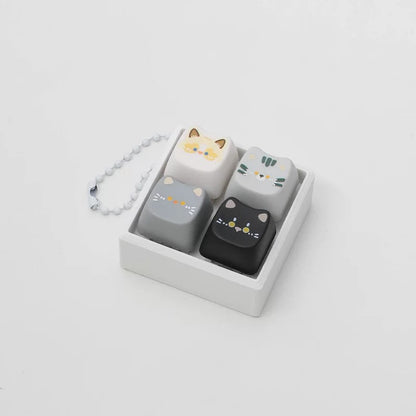 Cute cat switch tester, keycap keychain, cat themed keycap switch mechanical keyboard creative peripheral cultural products.