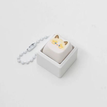 Cute cat switch tester, keycap keychain, cat themed keycap switch mechanical keyboard creative peripheral cultural products.