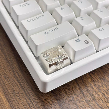 Chrome Hearts style, Metal retro patterned personalized keycaps, trendy and fashionable with decorative keycaps