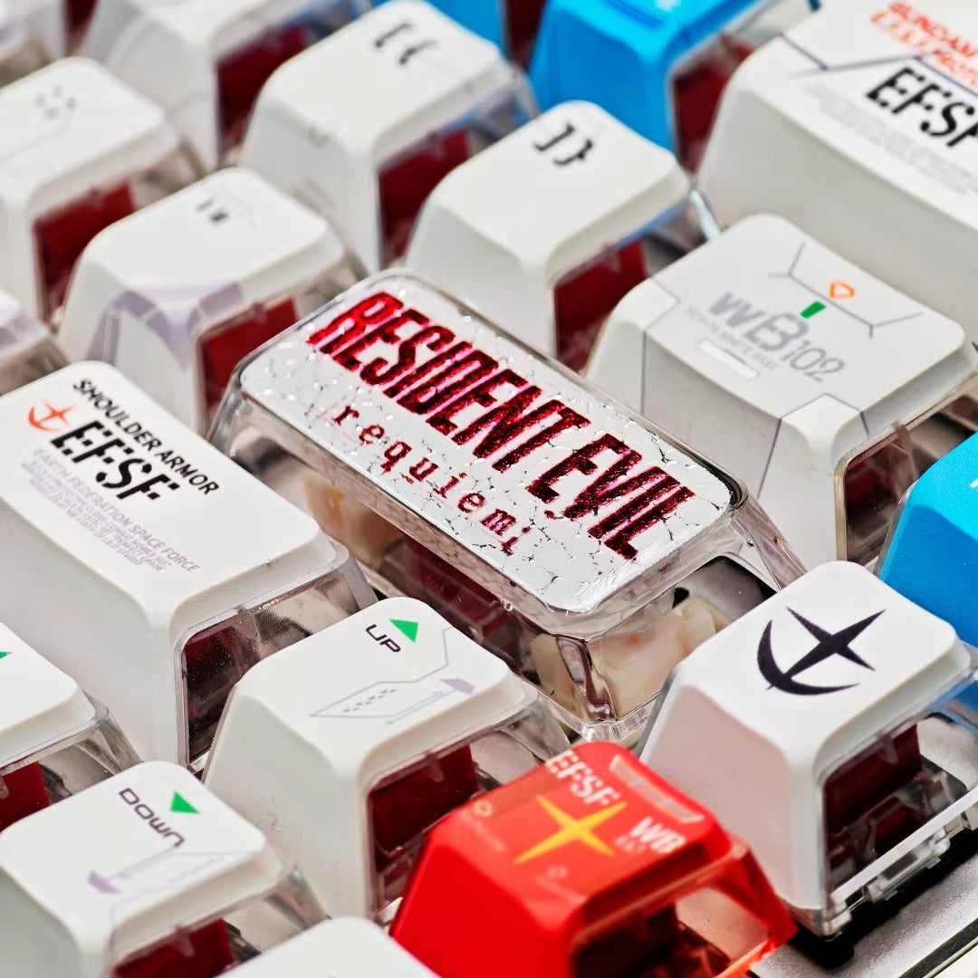 Resident Evil 9, PC Crystal Resin 2.25U Enter Key Personalized Keycap, Anime Game Culture Creative Customized Decorative Keycap