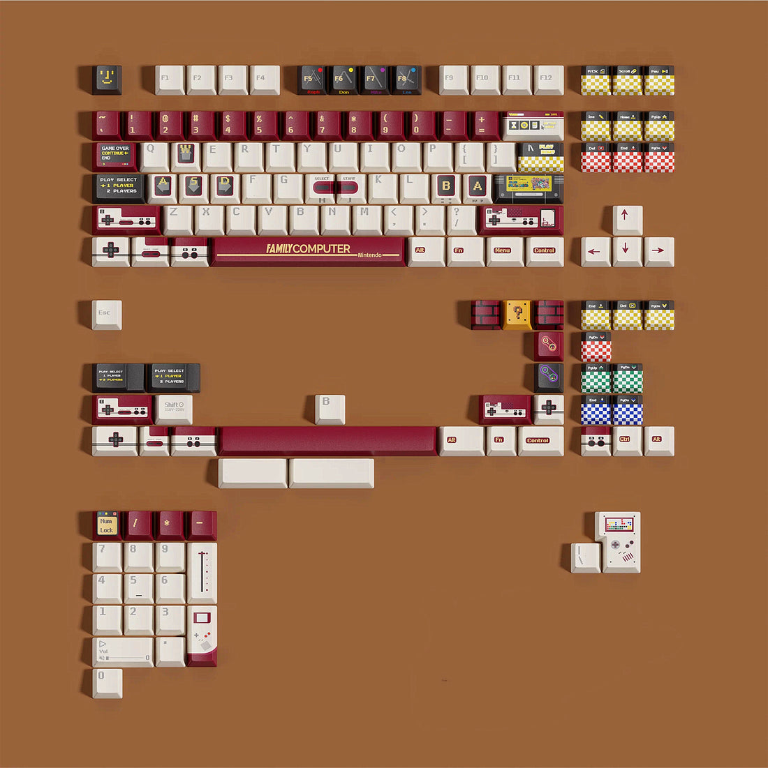 Childhood Memories Series, FC game console retro game console theme personalized keycap design, PBT material customized set keycap decoration keycap