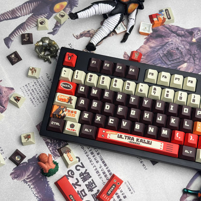 Ultraman series, monster themed collection! PBT material sublimation process, anime keycap set suitable for 61/64/68/75/84/87/104 Key Mechanical Keyboard