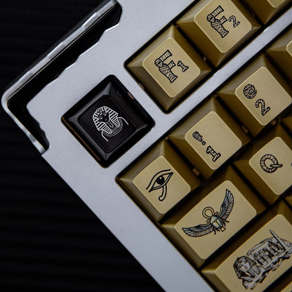 Mysterious Egypt, Metal Gloss PBT Material Personalized Keycap Set, Mechanical Keyboard Theme Design Decorative Keycap Set