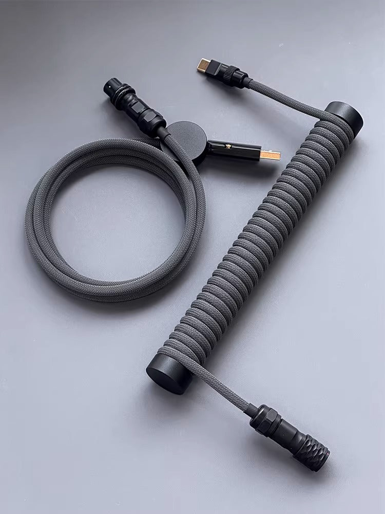 Customized mechanical keyboard cable, spiral aviation plug cable, USB TypeC interface, manual data cable