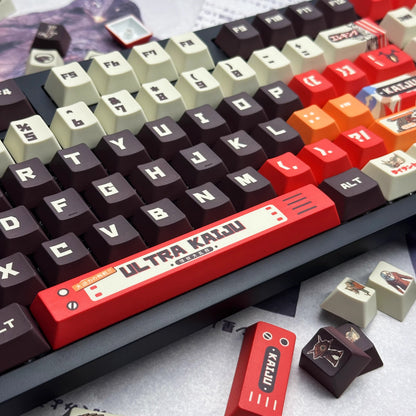 Ultraman series, monster themed collection! PBT material sublimation process, anime keycap set suitable for 61/64/68/75/84/87/104 Key Mechanical Keyboard