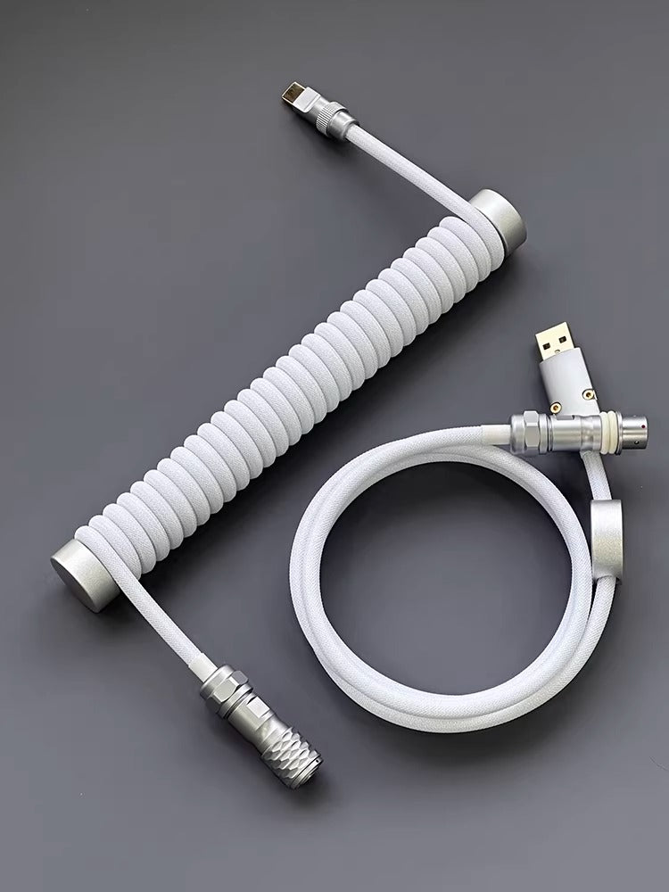 Customized mechanical keyboard cable, spiral aviation plug cable, USB TypeC interface, manual data cable