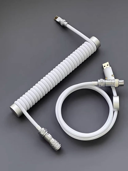 Customized mechanical keyboard cable, spiral aviation plug cable, USB TypeC interface, manual data cable