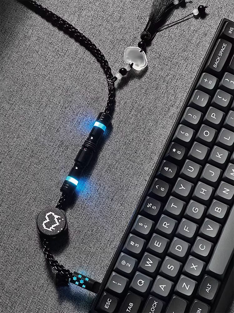 Single crystal copper aviation plug custom data cable ink RGB Glacier/Colorful 8K e-sports mechanical keyboard data cable
