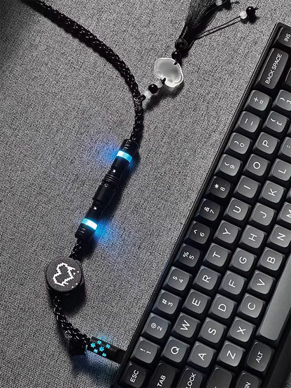Single crystal copper aviation plug custom data cable ink RGB Glacier/Colorful 8K e-sports mechanical keyboard data cable