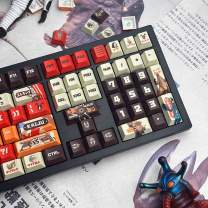 Ultraman series, monster themed collection! PBT material sublimation process, anime keycap set suitable for 61/64/68/75/84/87/104 Key Mechanical Keyboard