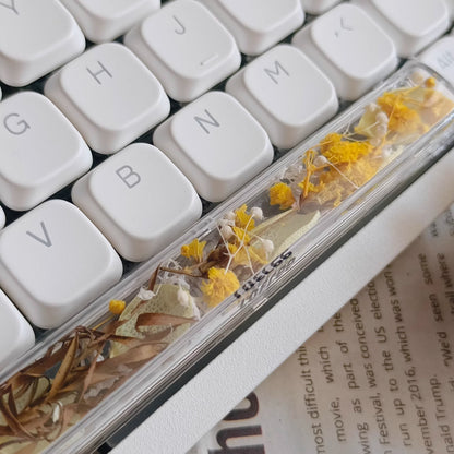 Natural Plant Specimen Eternal Flower Series, Lofree, 6.25U Crystal drops of glue Spacebar, Art Decorative Keycaps.