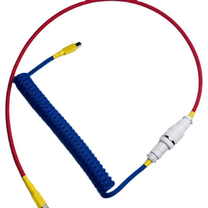 Gundam color manual spiral data cable, customized mechanical keyboard data cable Type-C plug