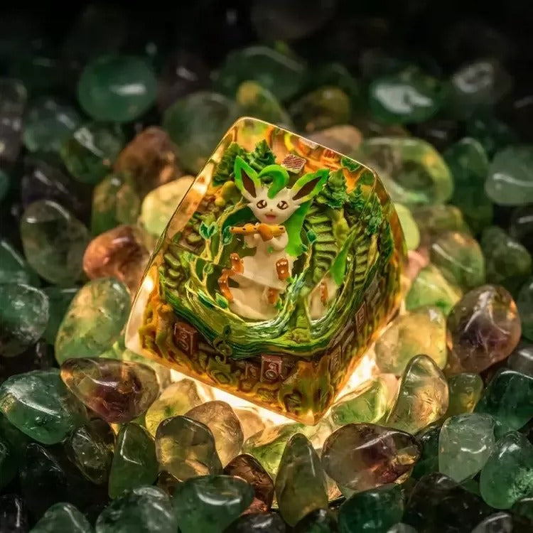 Pok é mon, Eevee series, Crystal Resin Personalized Keycaps, Anime Game Culture Creative Resin Keycaps, Mechanical Keyboard Art Decorative Keycaps