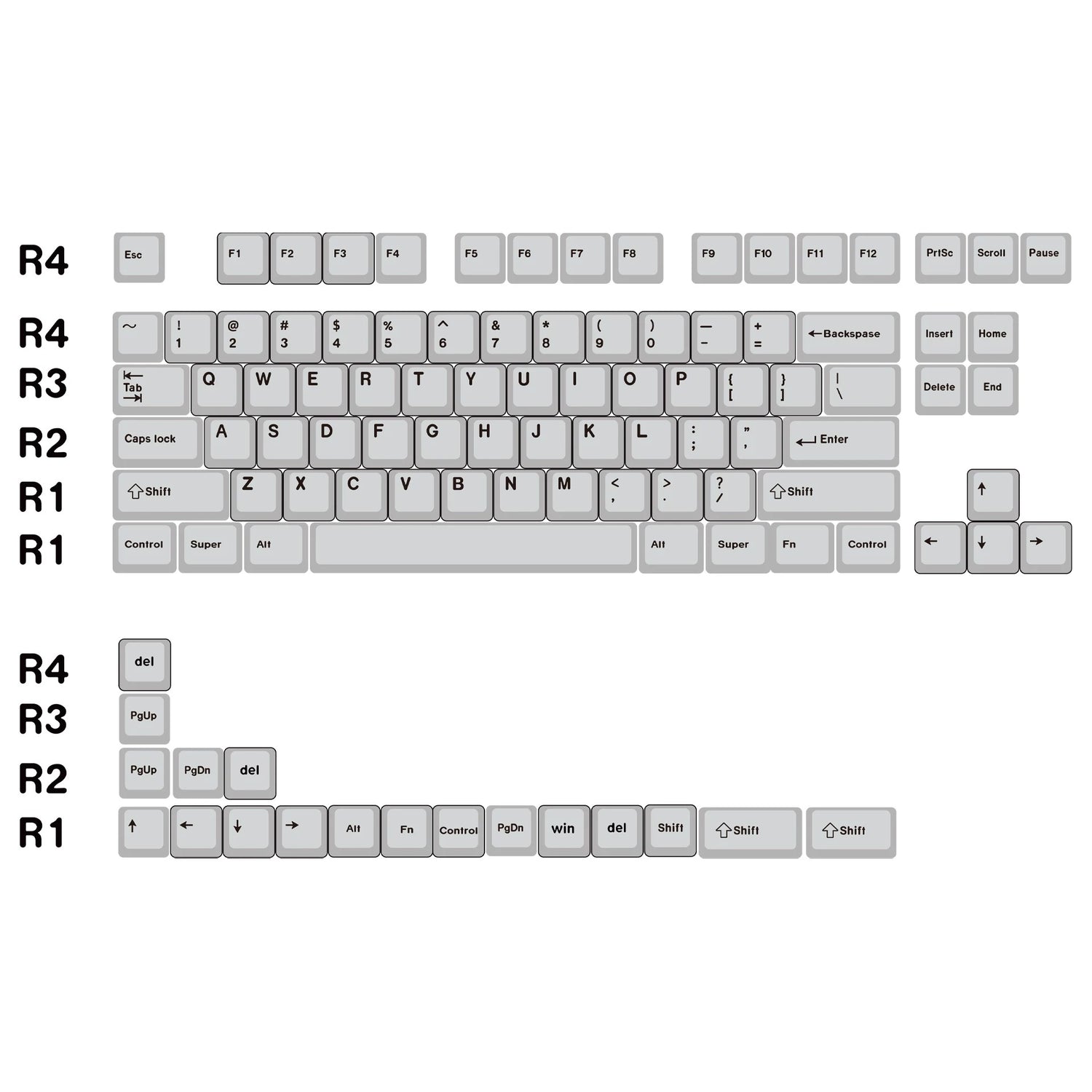 Anode violet aluminum alloy metal keycap set factory height, mechanical keyboard metal decorative keycaps, liquid character design artistic keycaps