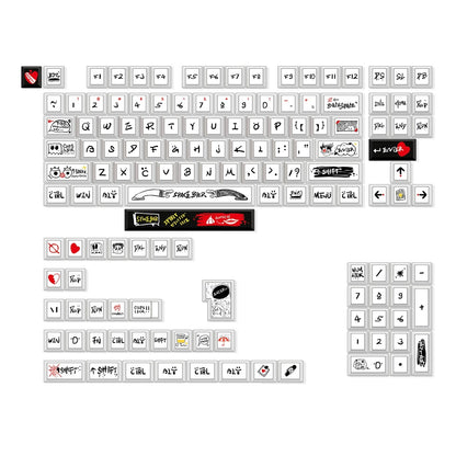 Original design personality world, PBT material personalized keycap set,  cultural creative decoration keycap set, compatible with 61/64/68/75/84/87/104 mechanical keyboard