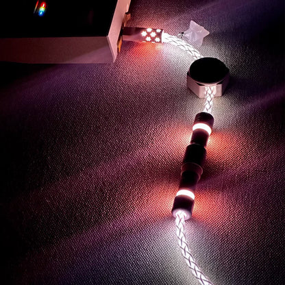 Single crystal copper whole line luminous aviation plug pink white data cable USB-TYPEC keyboard custom cable