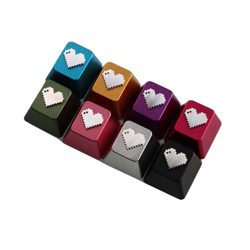 love ❤ Pixel style, metal CNC, aluminum alloy creative decorative keycaps