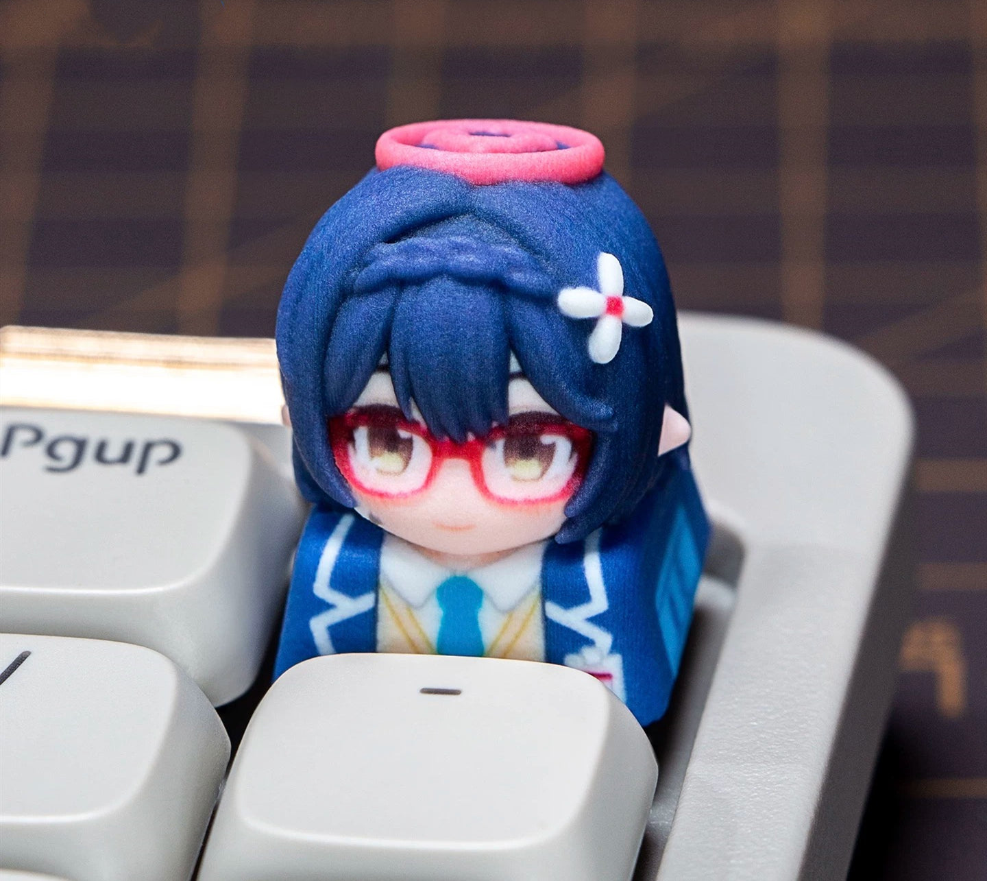 Blue Archive The Animation series, doujin character half body design multi-color resin personalized keycaps, anime game culture peripheral products keyboard decoration keycaps