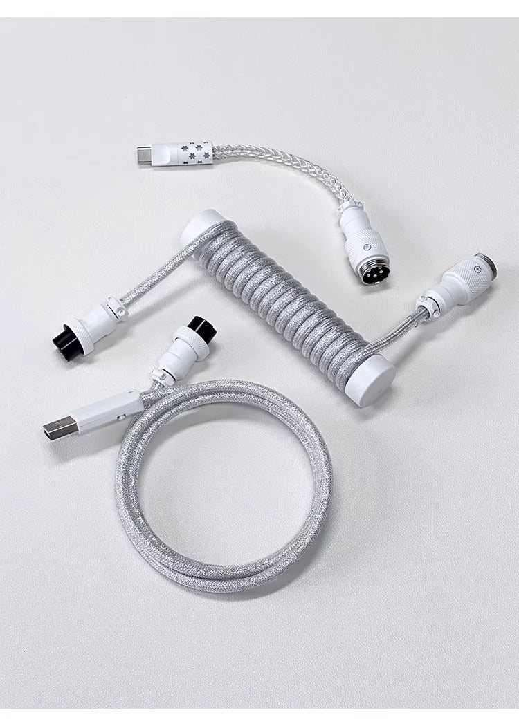 Three segment illuminated aviation plug cable customized keyboard cable 8k customized keyboard data cable