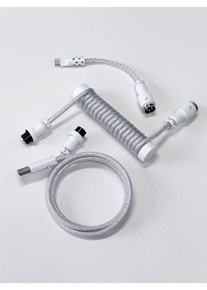 Three segment illuminated aviation plug cable customized keyboard cable 8k customized keyboard data cable