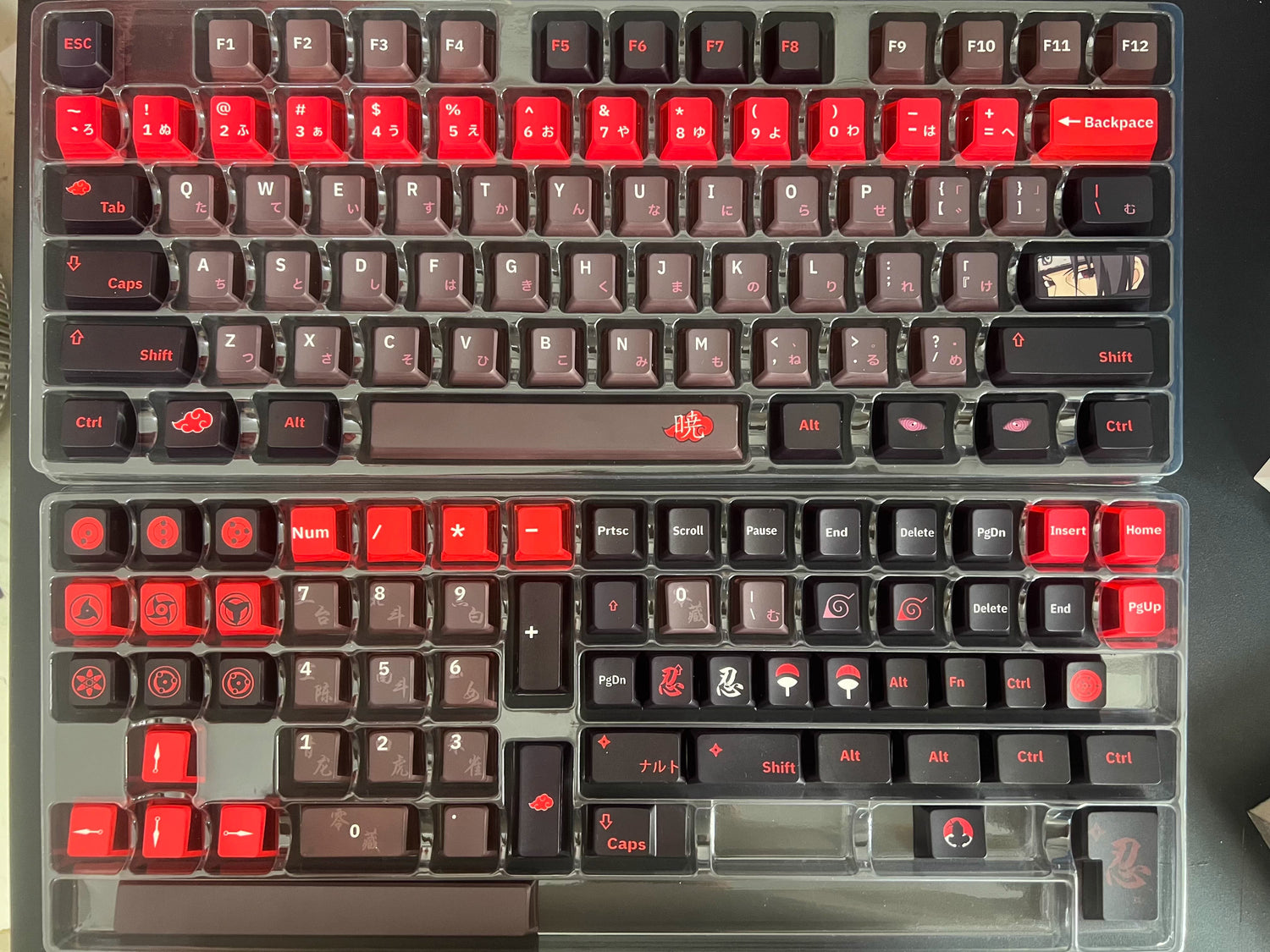 Naruto series, Akatsuki themed keycaps, Uchiha Itachi, Sharingan, PBT+PC material anime culture peripheral decoration keycap set