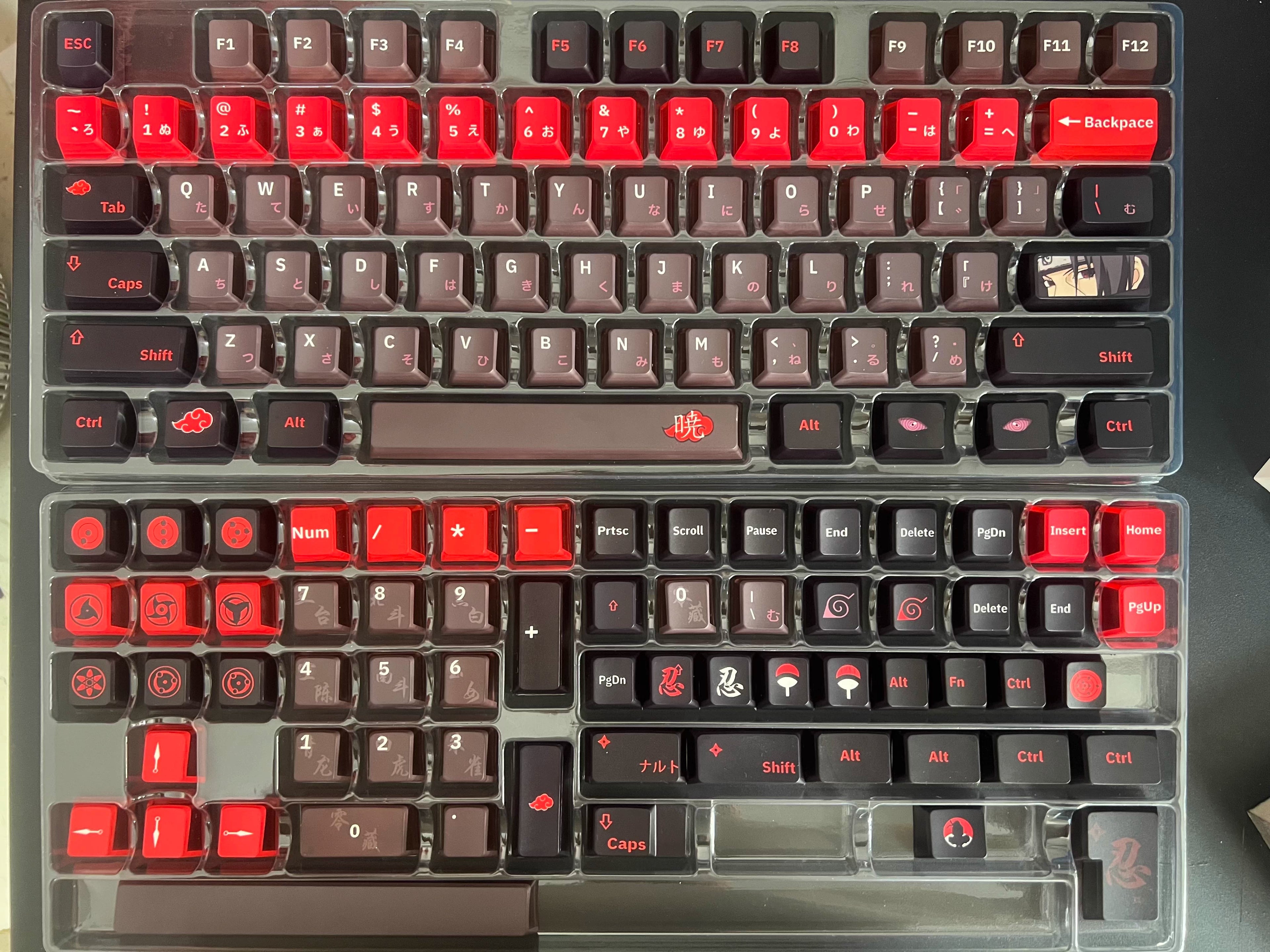 Naruto series, Akatsuki themed keycaps, Uchiha Itachi, Sharingan, PBT+PC material anime culture peripheral decoration keycap set