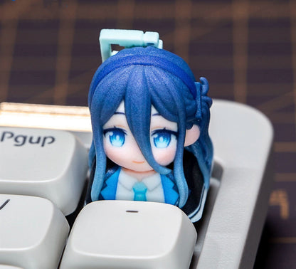 Blue Archive The Animation series, doujin character half body design multi-color resin personalized keycaps, anime game culture peripheral products keyboard decoration keycaps