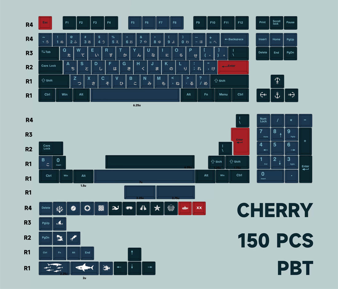 De profundis theme, PBT material personalized keycap set, movie anime and games cultural creative decoration keycap set, compatible with 61/64/68/75/84/87/104 mechanical keyboard