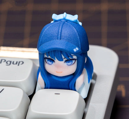 Blue Archive The Animation series, doujin character half body design multi-color resin personalized keycaps, anime game culture peripheral products keyboard decoration keycaps