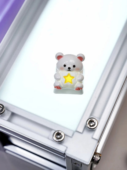 Wishing Star Bear Theme, personalized keycaps, Cute cartoon character design creative keycaps, mechanical keyboard decorative keycaps