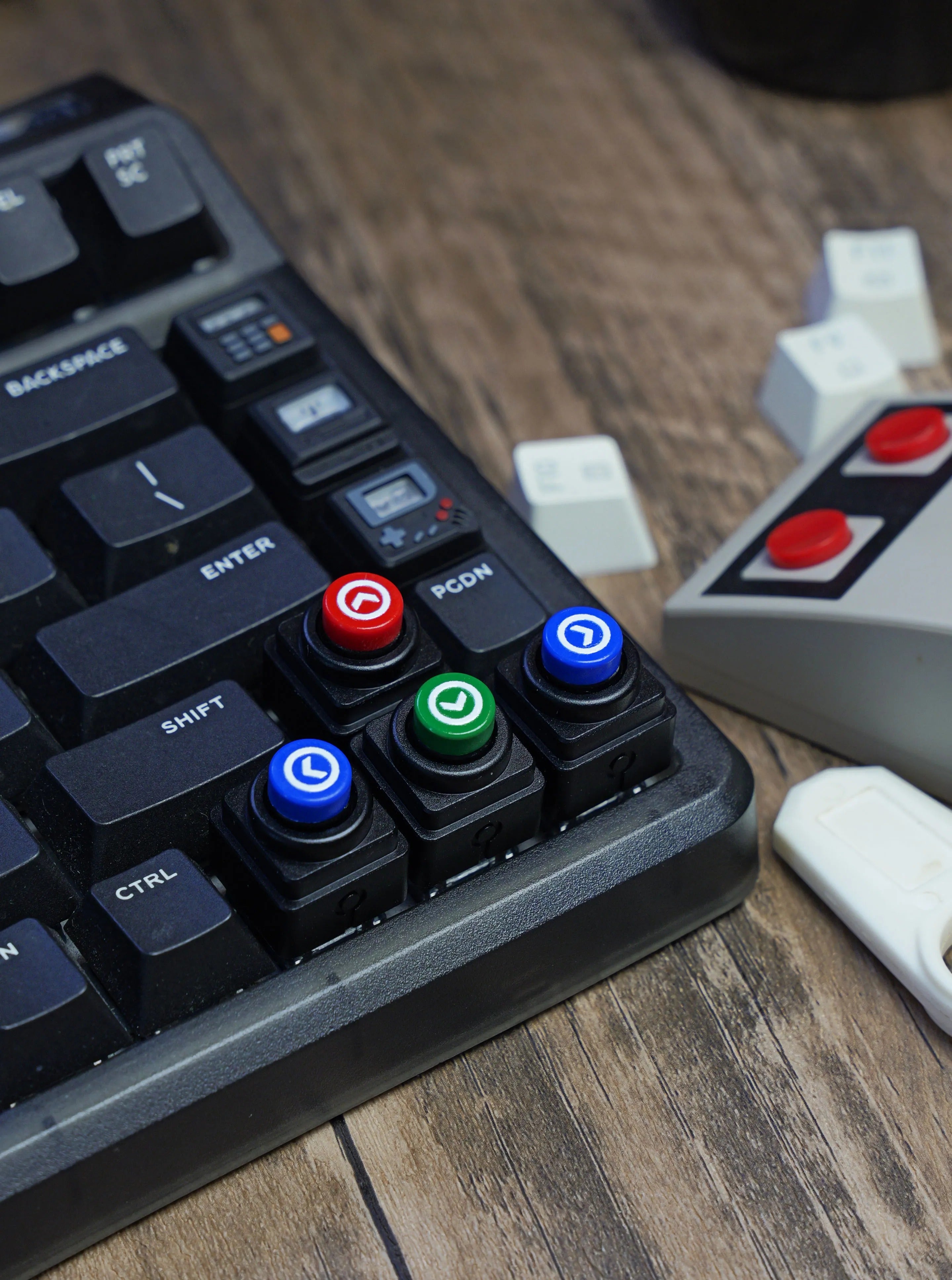 Arcade game shaped keycap set, lucky joystick+double happiness button, personalized metal keycaps, mechanical keyboard game cultural and creative peripheral, decorative keycaps