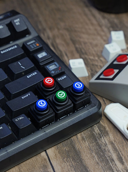 Arcade game shaped keycap set, lucky joystick+double happiness button, personalized metal keycaps, mechanical keyboard game cultural and creative peripheral, decorative keycaps