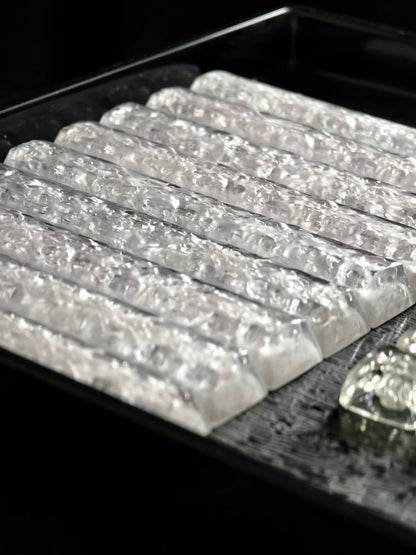 Ice cubes, water ripple design, 6.25U space bar transparent resin personalized keycap, mechanical keyboard element decorative keycap