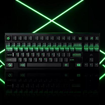 Original keycap design with a bacterial theme, PBT+PC material personalized keycaps, mechanical keyboard replacement keycap set, Daily creative keycap matching, compatible with 61/64/68/75/84/87/104 Key Mechanical Keyboard Keycap Set