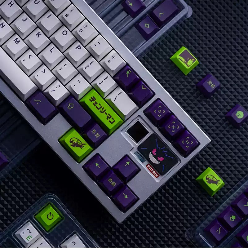Chainsaw Man,Reze PBT Material  Personalized Keycap Set, Anime Game Culture Creative Decorative Keycap Set, Compatible with 61/64/68/75/84/87/104 Key Mechanical Keyboard