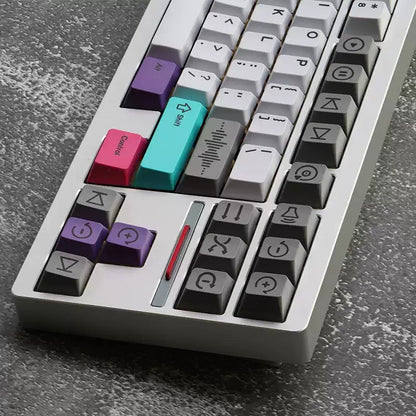 Sound wave/Sonic Wave themed design PBT Keyboard Replacement Keycap Set, mechanical keyboard decorative keycap Compatible with 61/64/68/75/84/87/104 Key Mechanical Keyboard Keycap Set