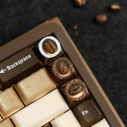 Resin coffee beans, coated with transparent resin coffee beans, creative and personalized keycaps, mechanical keyboard decorative art keycaps