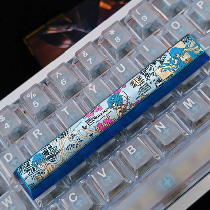 EVA series, Ayanami Rei theme, 6.25U space bar titanium alloy personalized keycaps, anime game theme design mechanical keyboard decoration keycaps
