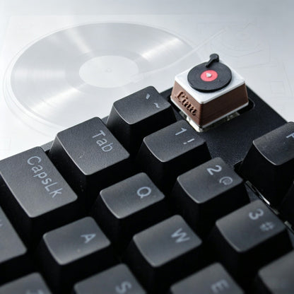 Welfare style, record player, retro vinyl record player, personalized resin printing, mechanical keyboard, 3D keycap, record theme creative ESC keycap
