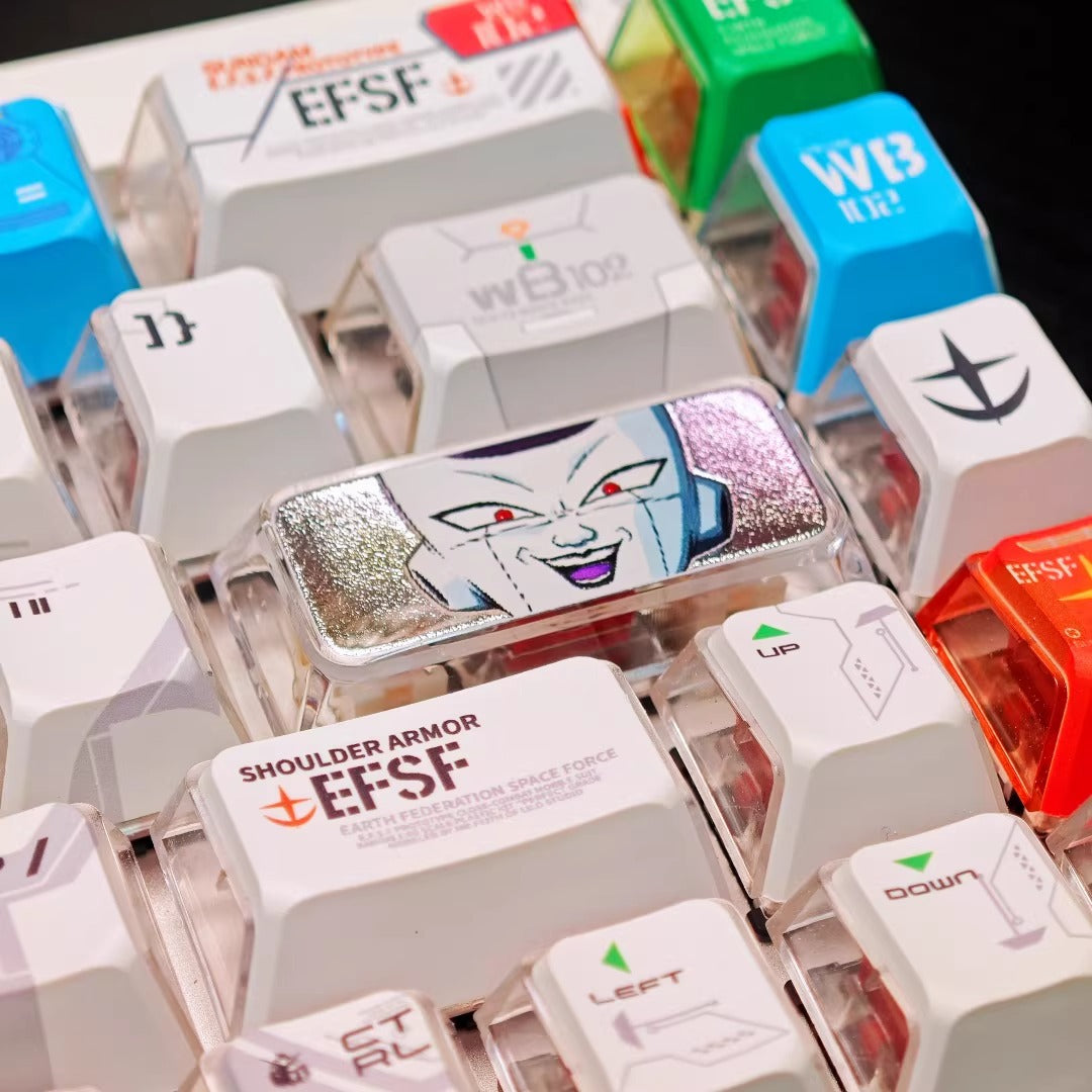 Dragon Ball Theme, Crystal Resin 2.25U Enter Key Son Goku/Frieza, Transparent Gilded Resin Personalized Keycaps, Anime Game Creative Customized Decorative Keycaps