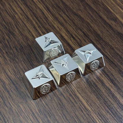 Chrome Hearts style, Metal retro patterned personalized keycaps, trendy and fashionable with decorative keycaps